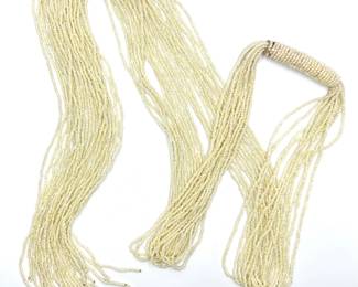 Extra Long Vintage Multi-strand Seed Bead Rope Necklace (over 60 Inches Long) Lot #: 63