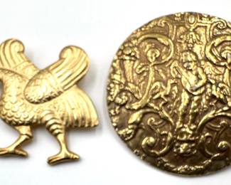 Alva Museum Replicas Brooch Pin Depicts "Cupid Playing On The Lute" Lot #: 94