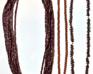 3 Vintage Extra Long Beaded Necklaces, 1 With Many Strands Lot #: 92