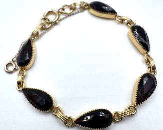 12K Gold Filled Garnet Bracelet With Original Receipt, Purchaed In 2000 Lot #: 106