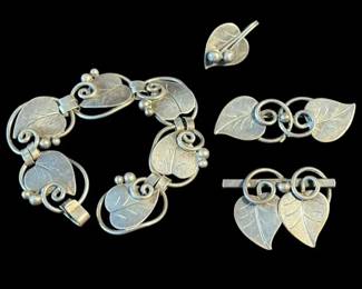 Georg Jensen Vintage Sterling Bracelet Two Pins