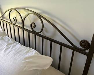 Queen Size Wrought Iron Bed Frame with Scrollwork