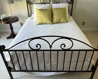 Queen Size Wrought Iron Bed Frame with Scrollwork