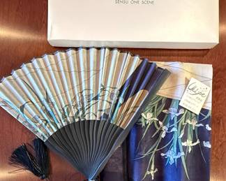 Ukiyoe "Sensu One Scene" Folding Fan and Scarf Set