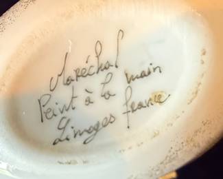 Porcelaine de Limoges Maréchal Hand-Painted Hinged Box