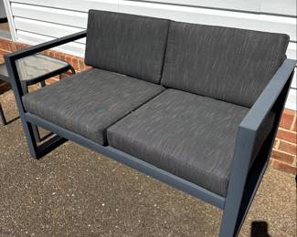 Modern Metal Frame Armchair and Settee Set