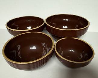 Vintage Marcrest Daisy Dot Stoneware Mixing Bowls Set