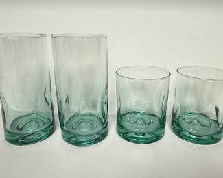 Set of Four Hand-Blown Recycled Glass Tumblers