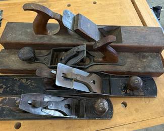 Collection of Vintage Woodworking Hand Planes, including Stanley Bailey and Fulton