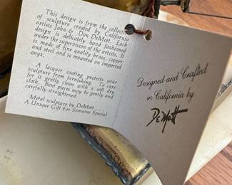 DeMott Brass and Onyx Sailboat Sculpture