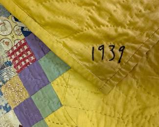 Vintage "Bow Tie" Quilt with "Double Wedding Ring" and "Flower Garden" Quilts