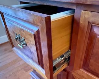 Vintage Wooden Filing Cabinet with Four Drawers