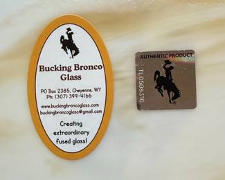 Bucking Bronco Glass Fused Glass Coaster/Trivet