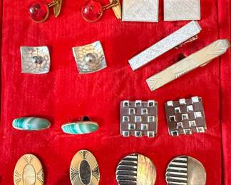 Vintage Cufflinks and Tie Clip Set - Swank, Anson, and others