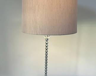 Chrome Table Lamp with Linen Shade