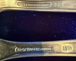 1847 Rogers Bros. "IS" Silverplate "Adoration" Pattern Baby Spoons and Forks