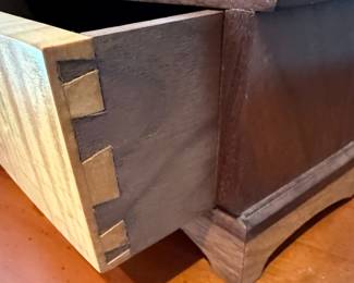 Antique Jewelry Box with Mirror and Figured Wood Drawer Fronts