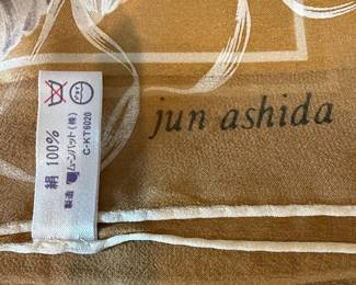 Jun Ashida Silk Scarf with Floral Motif