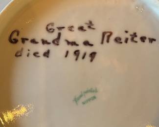 Hand-Painted Nippon Porcelain Plate with Floral Motif and Personal Inscription
