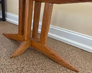 Handcrafted Oak Pedestal Coffee Table