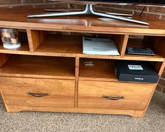 Solid Cherry Wood Media Console with Drawers