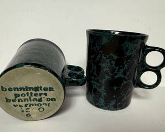 Bennington Potters "Marble Glaze" Mug with Double Loop Handle