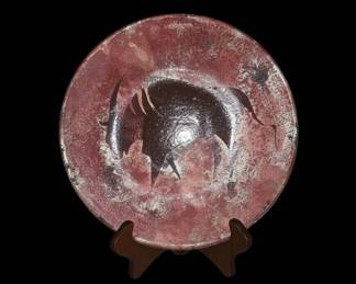 Cave Painting Style Bison Decorative Plate