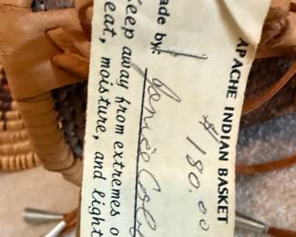 Apache Indian Basket and Miniature Basket with Cones