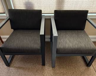 Modern Metal Frame Armchair and Settee Set