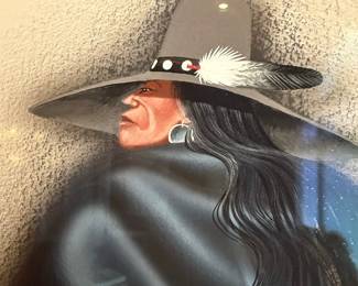 Robert Redbird Sr. "Kiowa Couple" Mixed Media Print