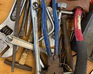 Assorted Hand Tools, Clamps, and Workshop Accessories