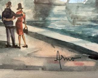 Watercolor Painting of Notre Dame Cathedral, Paris by Arno