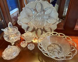 Heisey Fandango Pressed Glass Tableware Set