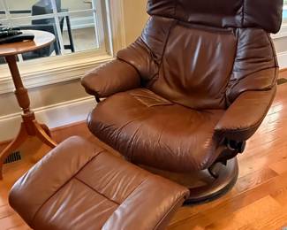 Stressless Reno Recliner and Ottoman