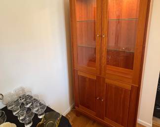 Scandinavian Lighted China Cabinet