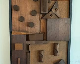 MCM Wood Assemblage Wall Sculpture