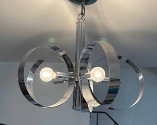 MCM Chrome Hoop Pendant Light