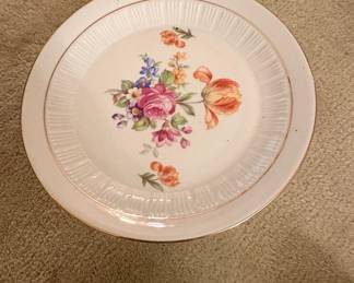 Vintage Colditz Porcelain Floral Cake Stand with Gold Trim second image