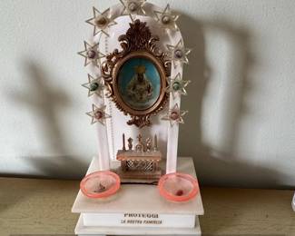Vintage Madonna of the Rosary Ricordo LightUp Shrine