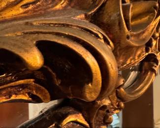 Ornate Giltwood Console Table with Marble Top and Matching Mirror second image