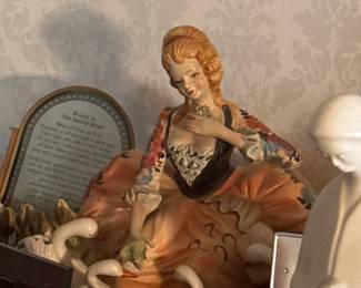 Capodimonte Porcelain Figurine of a Woman with Swans