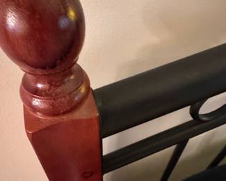 Twin Size Metal and Wood Bed Frame third image