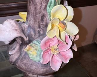 Vintage Capodimonte Porcelain Vase with Applied Flowers second image