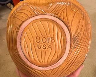 Vintage California Pottery Sequoia Ware 801B Pumpkin Bowls Set of  second image