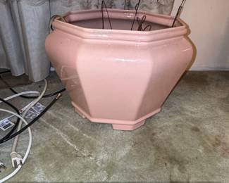 Vintage Haeger Pink Ceramic Planter Pot Octagonal
