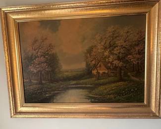Vintage Landscape Painting by H. Kogan