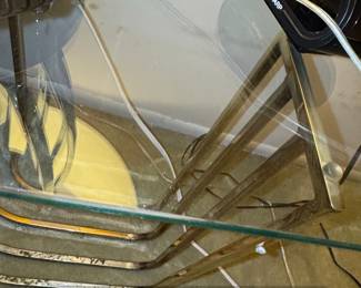 MidCentury Modern Brass and Glass Nesting Side Tables second image