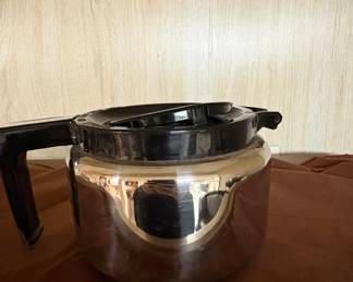 Vintage Glass Coffee Carafe with Black Handle and Lid