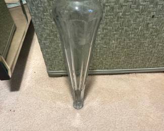 Etched Glass Bud Vase
