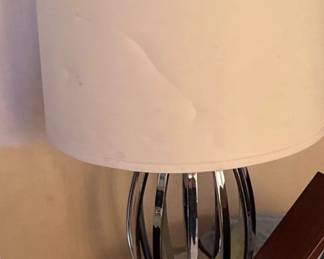 Metal Orb LED Table Lamp, Polished Chrome